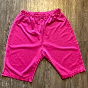 Hot pink bike shorts